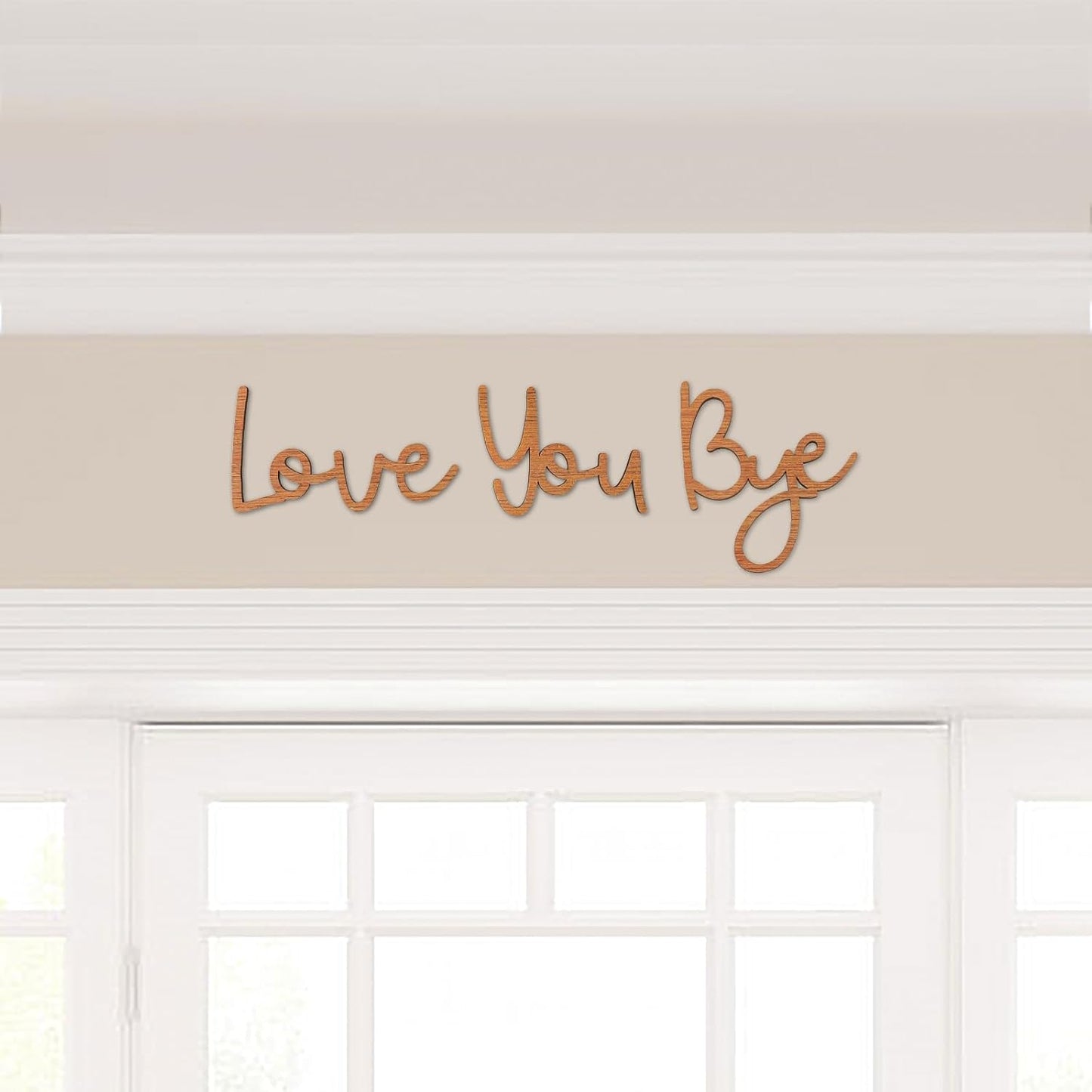 Dripykiaa Love You Bye Wood Sign Home Decor Boho Decor Wall Decor Express Love and Warm for Your Family Lovers Wall Art Gift Hallway Entryway Door Valentine Decorations for Home