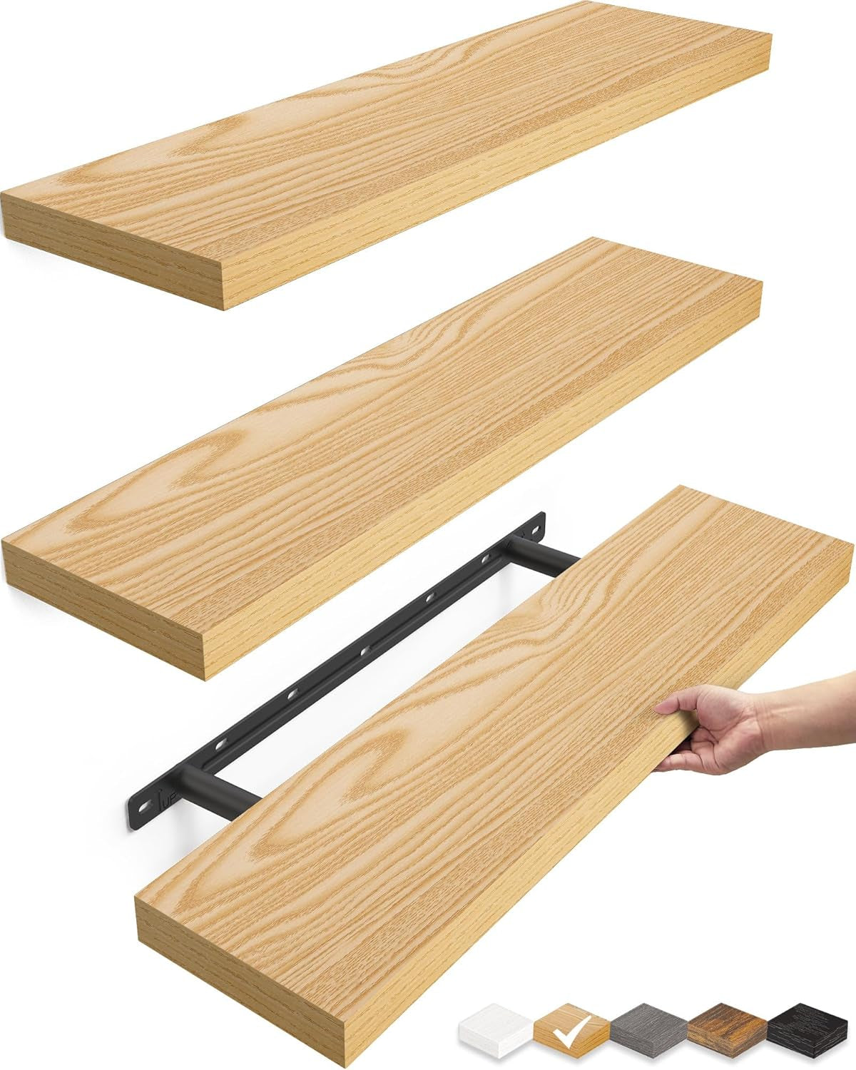 Floating Shelves for Wall, Wall Mounted Rustic Wood Shelves for Bathroom