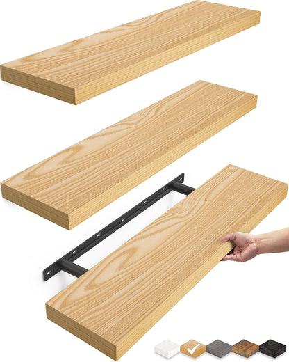 Floating Shelves for Wall, Wall Mounted Rustic Wood Shelves for Bathroom