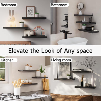 Floating Shelves for Wall, Wall Mounted Rustic Wood Shelves for Bathroom