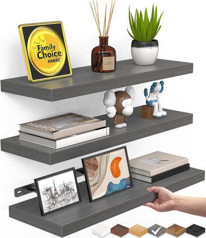 Floating Shelves for Wall, Wall Mounted Rustic Wood Shelves for Bathroom