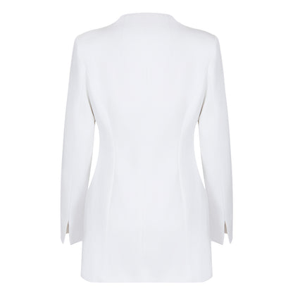 White Lapel Women Elegant Office Blazer Jacket