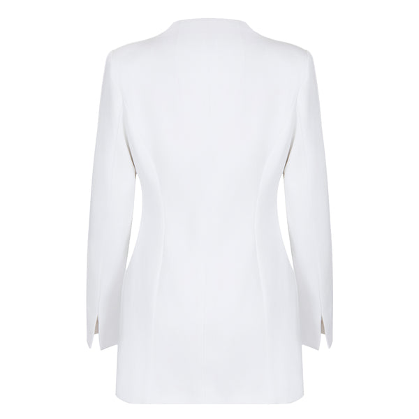 White Lapel Women Elegant Office Blazer Jacket