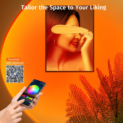 Sunset Lamp Projector with APP & Button Control, 360 Degree Rotation Multiple Colors Changing LED Lamp Night Light, Sunset Light for Bedroom Decor/Party/Christmas Gifts/Tiktok Live/Room Decor