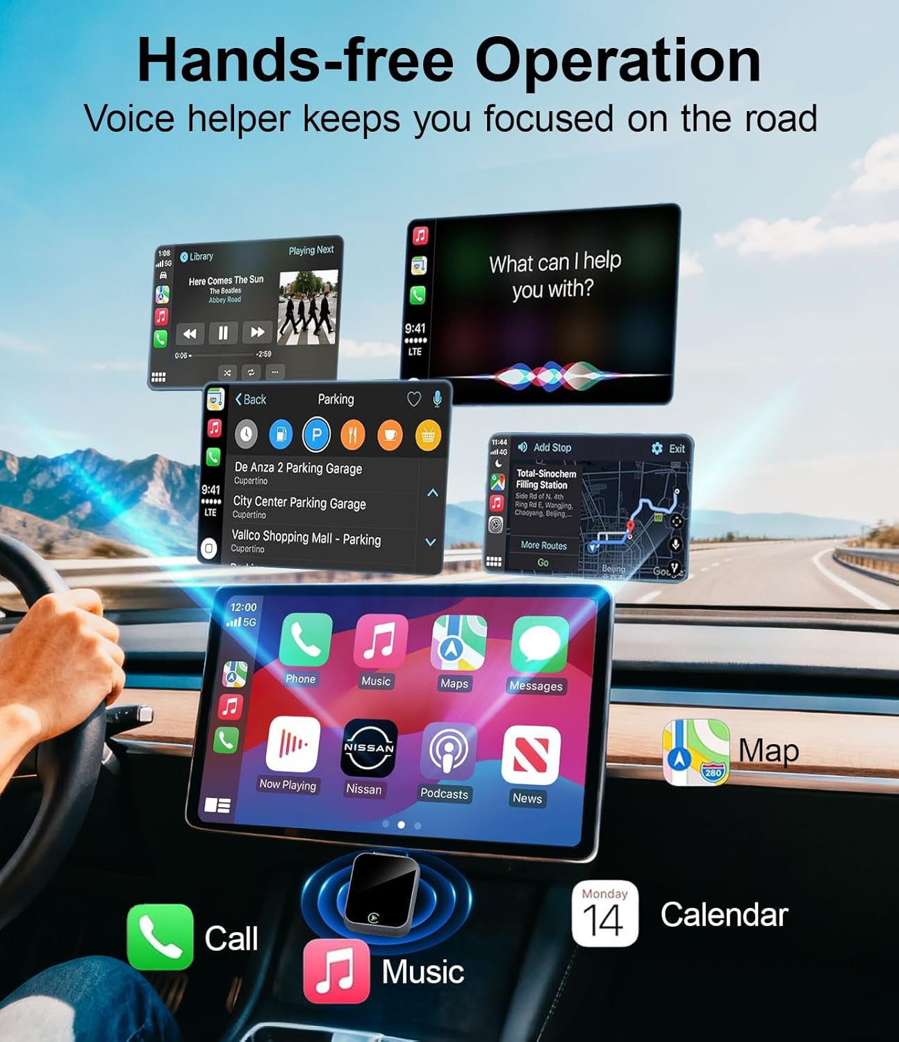 2026 Wireless Carplay Adapter for Iphone - No Audio Lag, 5S Auto-Connect- Convert Factory Wired to Wireless Carplay - Bluetooth 5.3 & 5Ghz Wi-Fi - Plug & Play (Includes USB A/C)