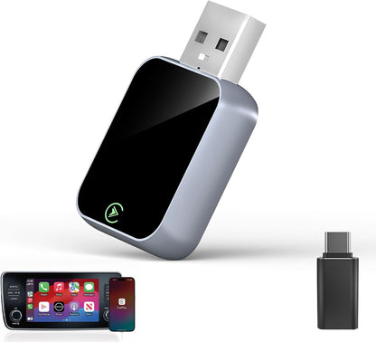2026 Wireless Carplay Adapter for Iphone - No Audio Lag, 5S Auto-Connect- Convert Factory Wired to Wireless Carplay - Bluetooth 5.3 & 5Ghz Wi-Fi - Plug & Play (Includes USB A/C)