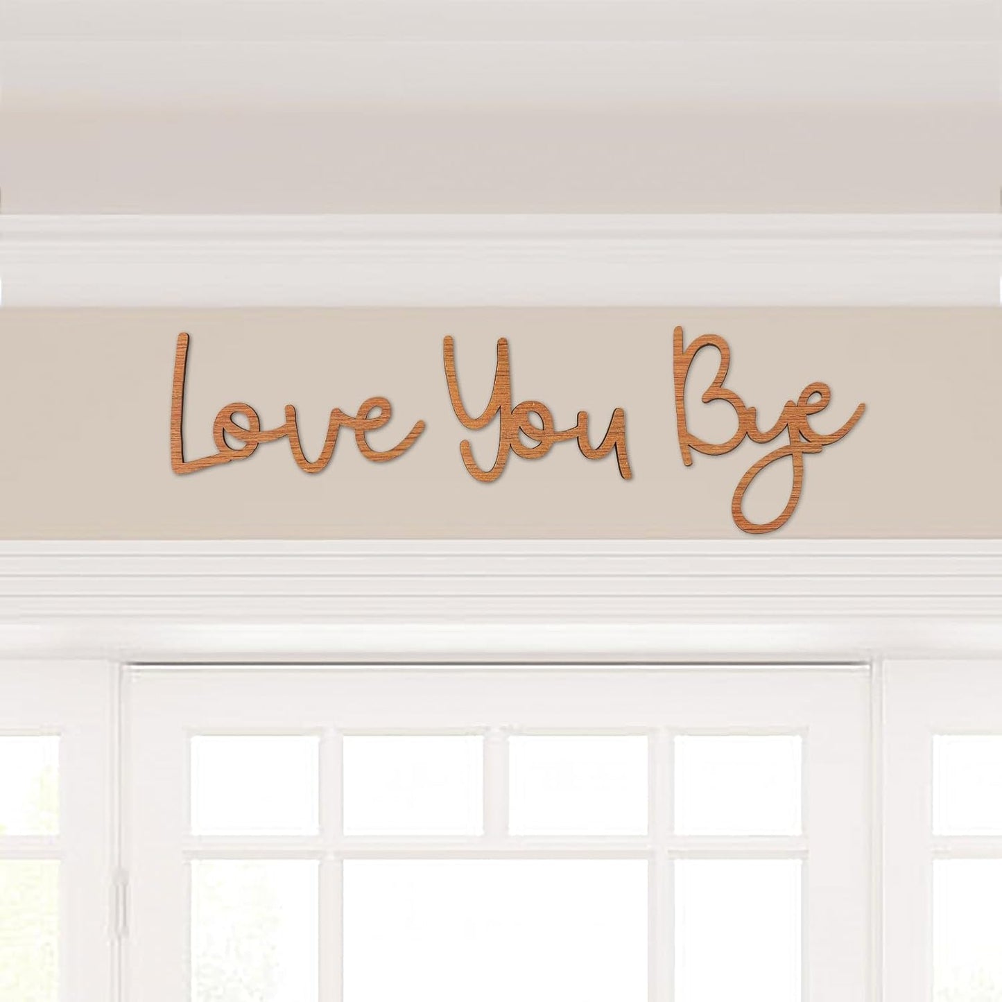 Dripykiaa Love You Bye Wood Sign Home Decor Boho Decor Wall Decor Express Love and Warm for Your Family Lovers Wall Art Gift Hallway Entryway Door Valentine Decorations for Home