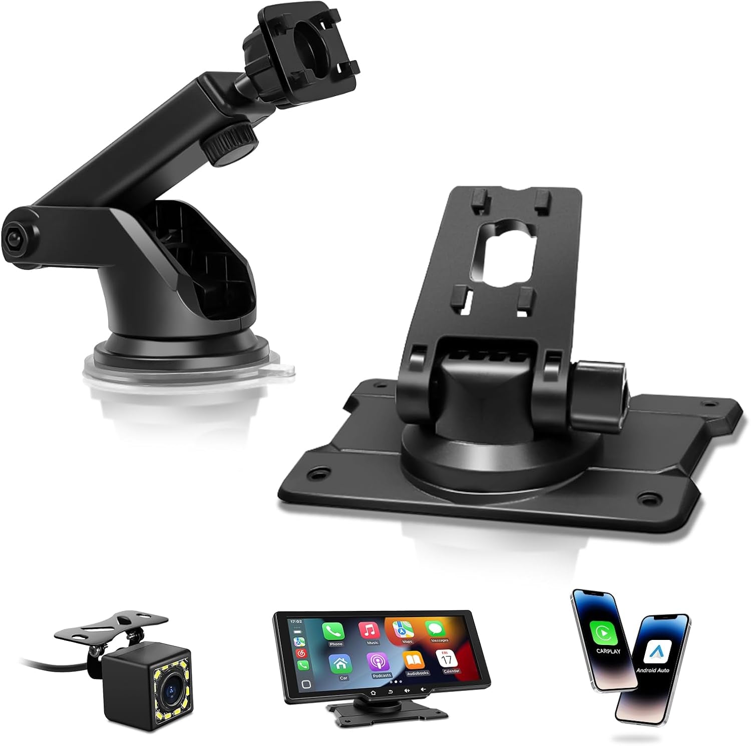Portable Carplay Screen for Car, 10" Wireless Carplay & Android Auto Car Play Touchscreen with 1080P Backup Camera,Gps Navigation,Voice Control,5.0 Bluetooth (10Inch)