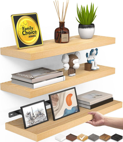 Floating Shelves for Wall, Wall Mounted Rustic Wood Shelves for Bathroom
