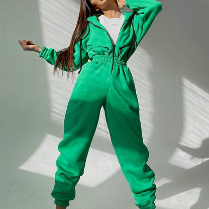 Casual Women Basic Hoodie Two Piece Set