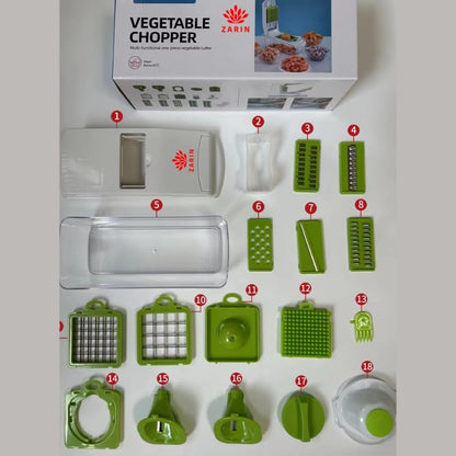 ZARIN 18-In-1 Vegetable Chopper & Slicer, Multi-Function Food Prep Tool for Cutting, Dicing & Slicing Vegetables, Kitchen Gadget