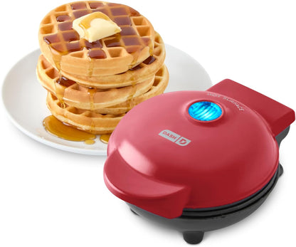 Dash Mini Waffle Maker- Compact Electric Iron for Creative Homemade Treats - Nonstick Surface - Easy-To-Clean - Perfect for Kids & Families - Aqua