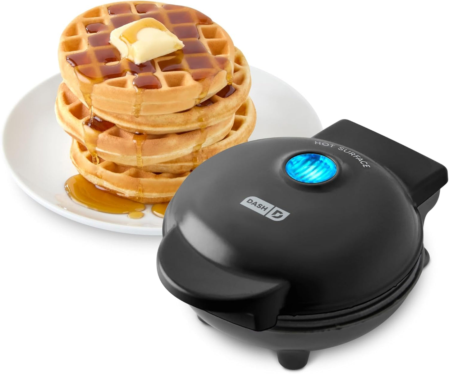 Dash Mini Waffle Maker- Compact Electric Iron for Creative Homemade Treats - Nonstick Surface - Easy-To-Clean - Perfect for Kids & Families - Aqua