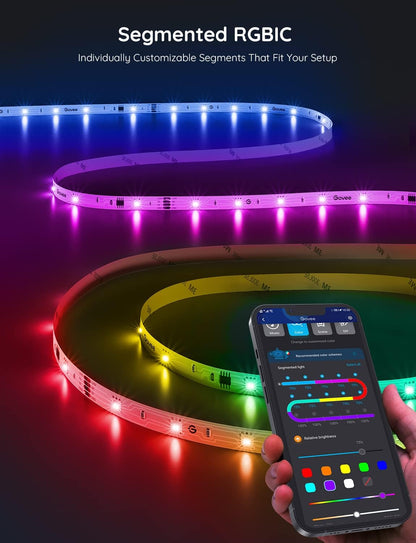 Govee RGBIC LED Strip Lights, Smart LED Lights for Bedroom, Bluetooth LED Lights APP Control, DIY Multiple Colors on One Line, Color Changing LED Strip Lighting Music Sync, Home Decor, 16.4Ft
