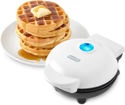 Dash Mini Waffle Maker- Compact Electric Iron for Creative Homemade Treats - Nonstick Surface - Easy-To-Clean - Perfect for Kids & Families - Aqua