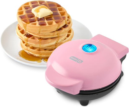 Dash Mini Waffle Maker- Compact Electric Iron for Creative Homemade Treats - Nonstick Surface - Easy-To-Clean - Perfect for Kids & Families - Aqua
