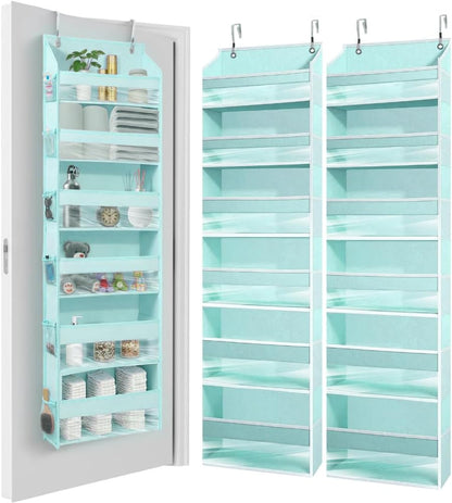 HOMELUX THEORY UPGRADED 6 Tiers over the Door Organizer Hanging - 100D EXTRA THICK & 50Lbs HUGE CAPACITY, 12 Side Mesh Pockets over the Door Shoe Organizer, Hanging Closet Organizer (Ivory, 1Pc)