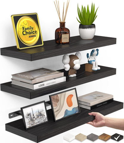 Floating Shelves for Wall, Wall Mounted Rustic Wood Shelves for Bathroom