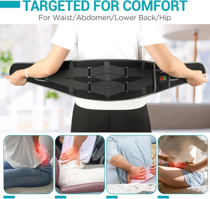Comfytemp Cordless Heating Pad with Massager for Back, Portable Lower Back Massager FSA Eligible HSA Rechargeable Wireless Electric, Birthday Gifts for Women Men Mom Dad Seniors 3 Heat 30Mins Auto-Off