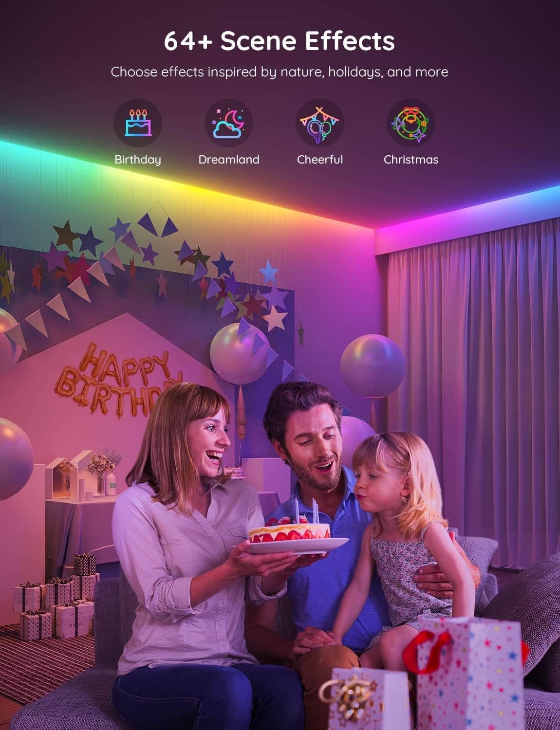 Govee RGBIC LED Strip Lights, Smart LED Lights for Bedroom, Bluetooth LED Lights APP Control, DIY Multiple Colors on One Line, Color Changing LED Strip Lighting Music Sync, Home Decor, 16.4Ft