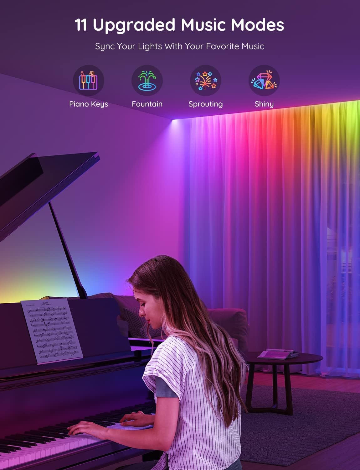 Govee RGBIC LED Strip Lights, Smart LED Lights for Bedroom, Bluetooth LED Lights APP Control, DIY Multiple Colors on One Line, Color Changing LED Strip Lighting Music Sync, Home Decor, 16.4Ft