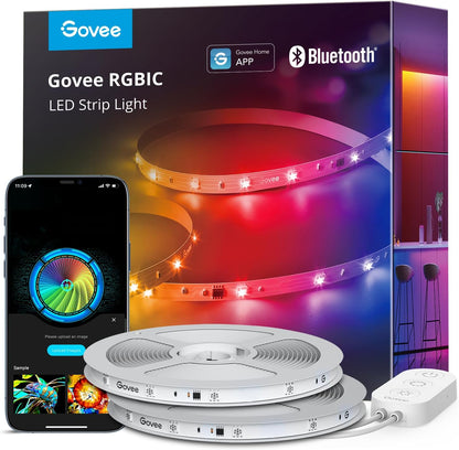 Govee RGBIC LED Strip Lights, Smart LED Lights for Bedroom, Bluetooth LED Lights APP Control, DIY Multiple Colors on One Line, Color Changing LED Strip Lighting Music Sync, Home Decor, 16.4Ft
