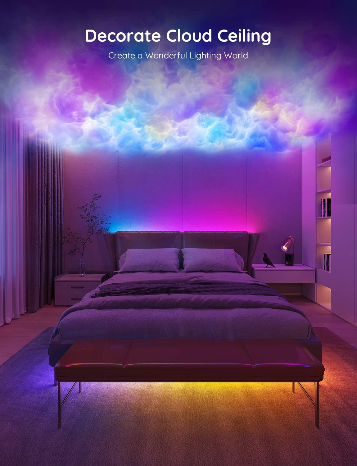 Govee RGBIC LED Strip Lights, Smart LED Lights for Bedroom, Bluetooth LED Lights APP Control, DIY Multiple Colors on One Line, Color Changing LED Strip Lighting Music Sync, Home Decor, 16.4Ft