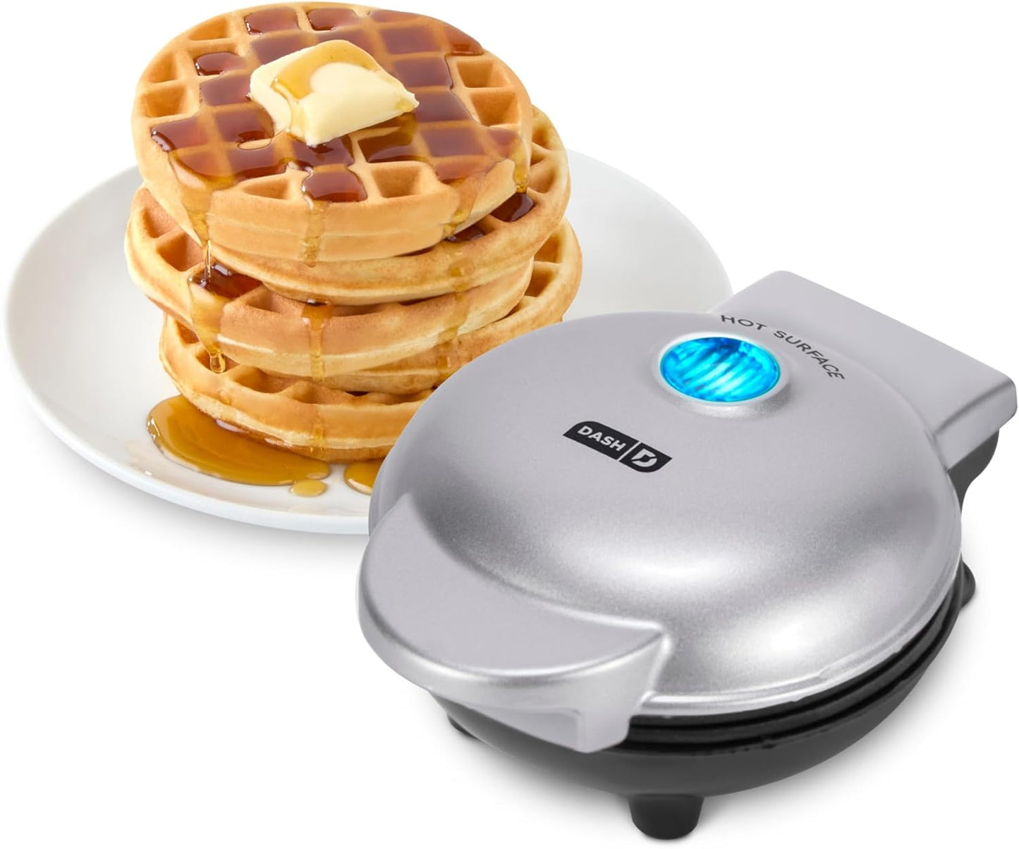 Dash Mini Waffle Maker- Compact Electric Iron for Creative Homemade Treats - Nonstick Surface - Easy-To-Clean - Perfect for Kids & Families - Aqua