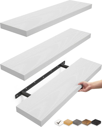 Floating Shelves for Wall, Wall Mounted Rustic Wood Shelves for Bathroom