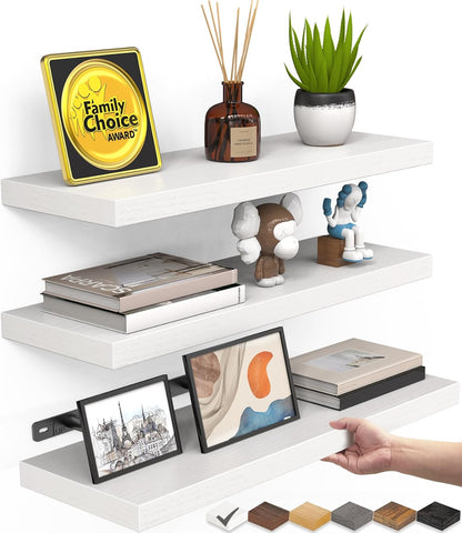 Floating Shelves for Wall, Wall Mounted Rustic Wood Shelves for Bathroom