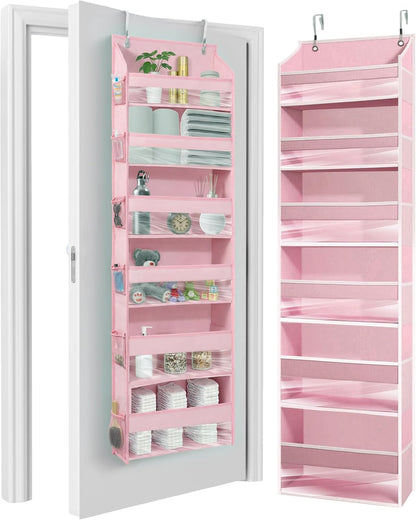 HOMELUX THEORY UPGRADED 6 Tiers over the Door Organizer Hanging - 100D EXTRA THICK & 50Lbs HUGE CAPACITY, 12 Side Mesh Pockets over the Door Shoe Organizer, Hanging Closet Organizer (Ivory, 1Pc)
