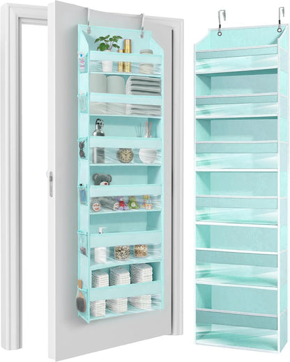 HOMELUX THEORY UPGRADED 6 Tiers over the Door Organizer Hanging - 100D EXTRA THICK & 50Lbs HUGE CAPACITY, 12 Side Mesh Pockets over the Door Shoe Organizer, Hanging Closet Organizer (Ivory, 1Pc)