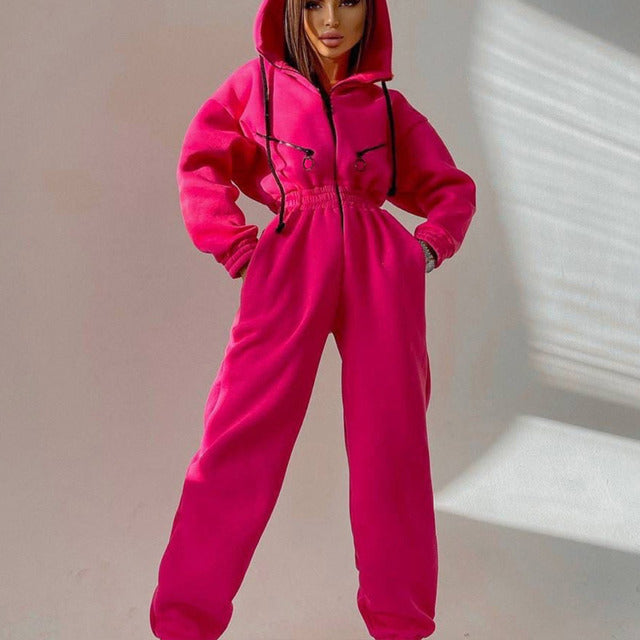Casual Women Basic Hoodie Two Piece Set