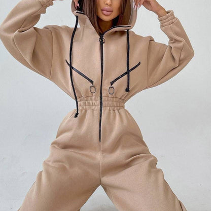 Casual Women Basic Hoodie Two Piece Set