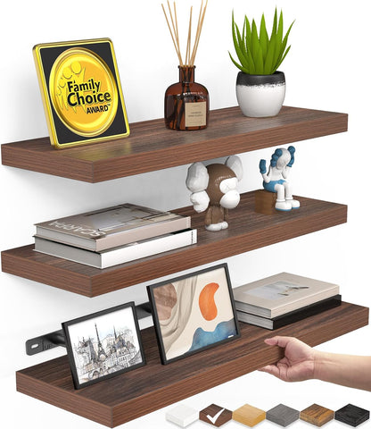Floating Shelves for Wall, Wall Mounted Rustic Wood Shelves for Bathroom