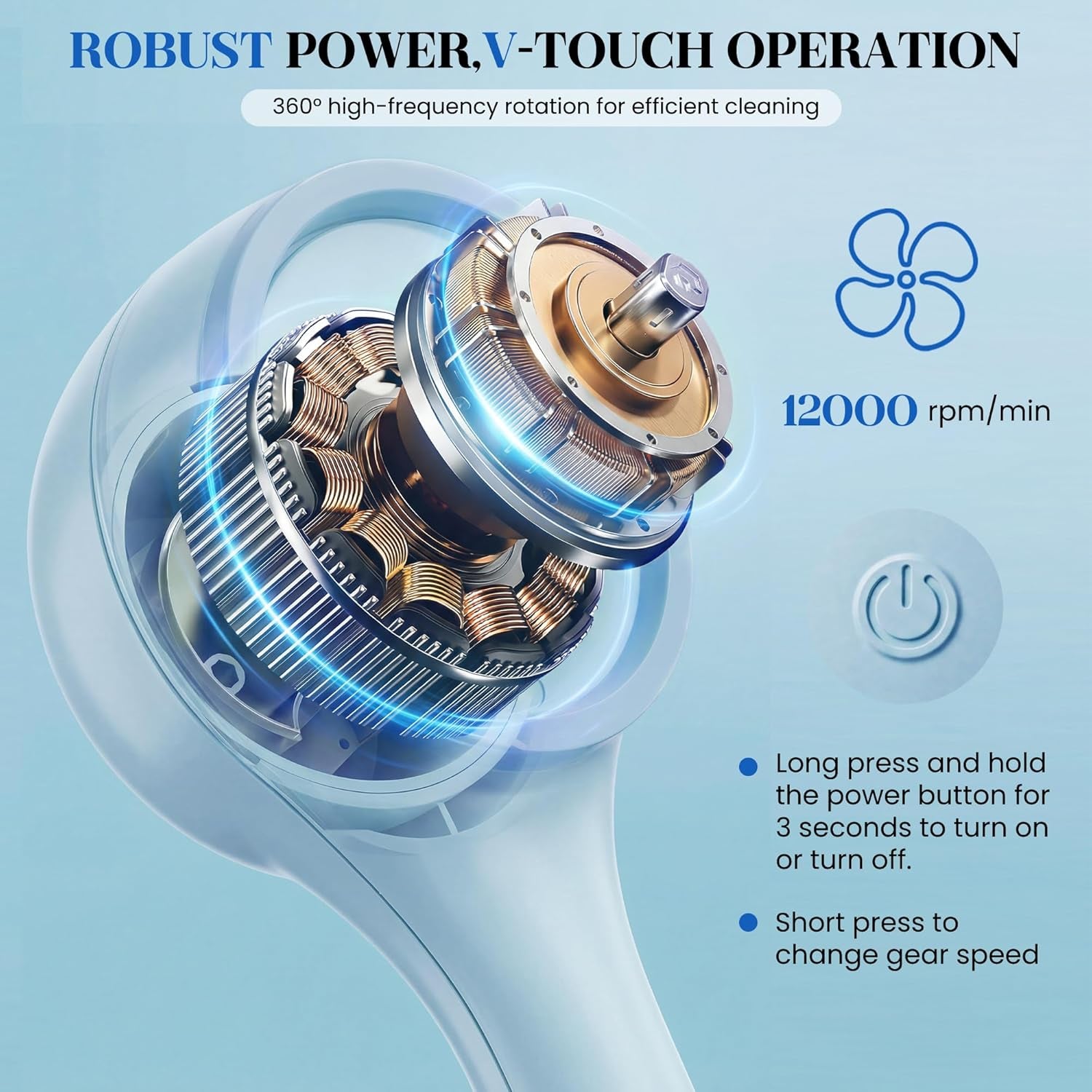 Electric Body Brush Back Scrubber for Shower，5 Replaceable Heads and Hook,Waterproof Long Dual Handle Power Body Scrubber 2 Speeds, for Cleansing Body, Exfoliating and Massaging Skin.