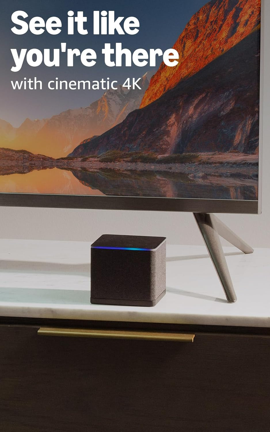 Fire TV Cube, with Ai-Powered Fire TV Search, Hands-Free Streaming Device with Alexa, Wi-Fi 6E, 4K Ultra HD