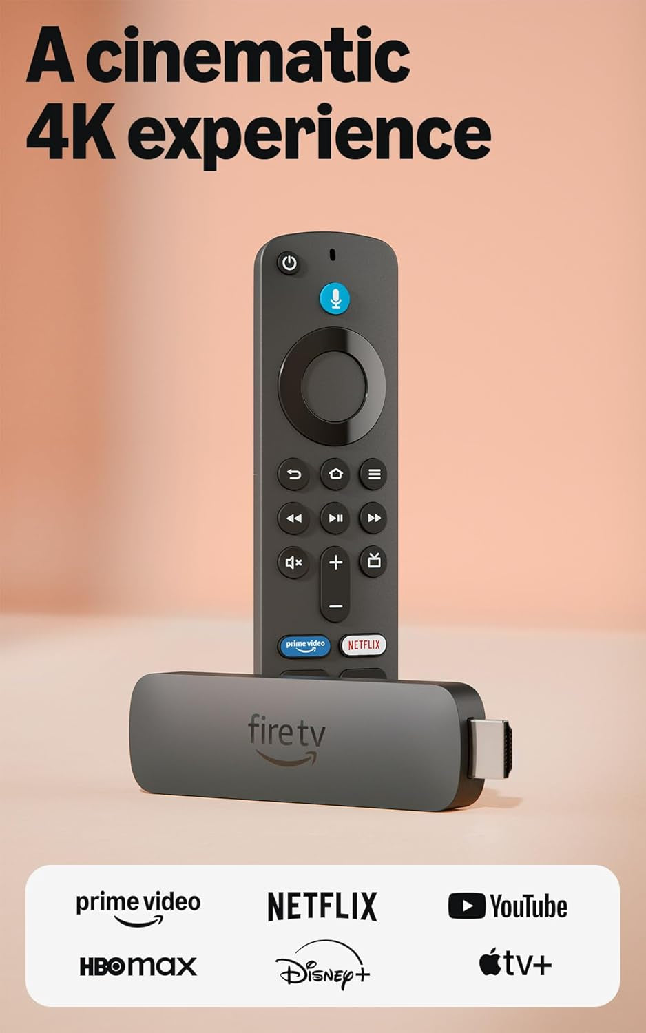 Fire TV Stick 4K plus (Newest Model) with Ai-Powered Fire TV Search, Wi-Fi 6, Stream over 1.8 Million Movies and Shows, Free & Live TV