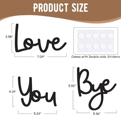 Dripykiaa Love You Bye Wood Sign Home Decor Boho Decor Wall Decor Express Love and Warm for Your Family Lovers Wall Art Gift Hallway Entryway Door Valentine Decorations for Home