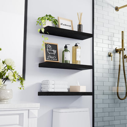 Floating Shelves for Wall, Wall Mounted Rustic Wood Shelves for Bathroom